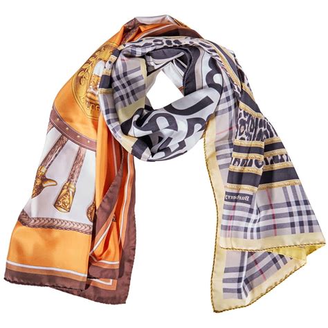 Montage Print Silk Scarf in Archive beige 